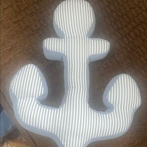 Striped Anchor-Shaped Pillow